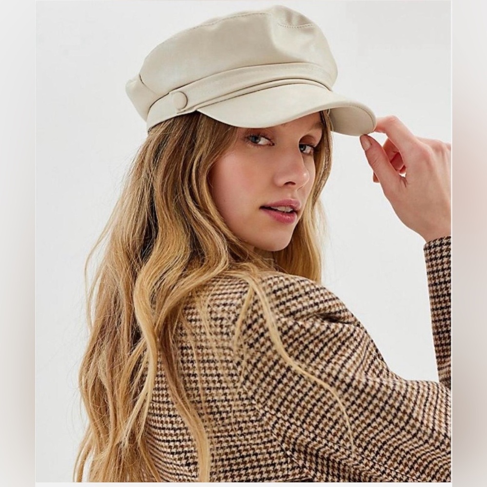 Urban outfitters faux leather cabbie hat